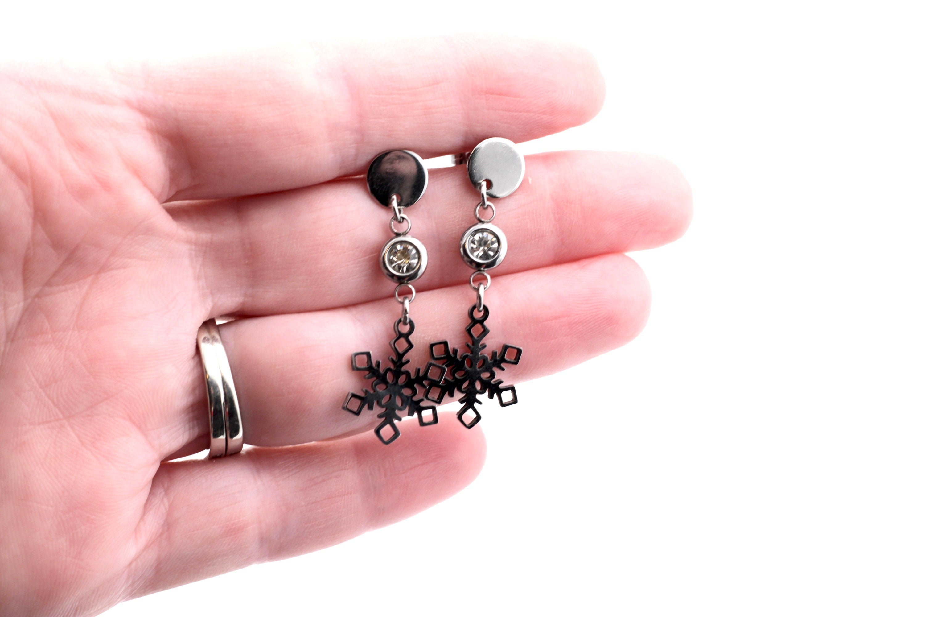 Silver Snowflake Earrings