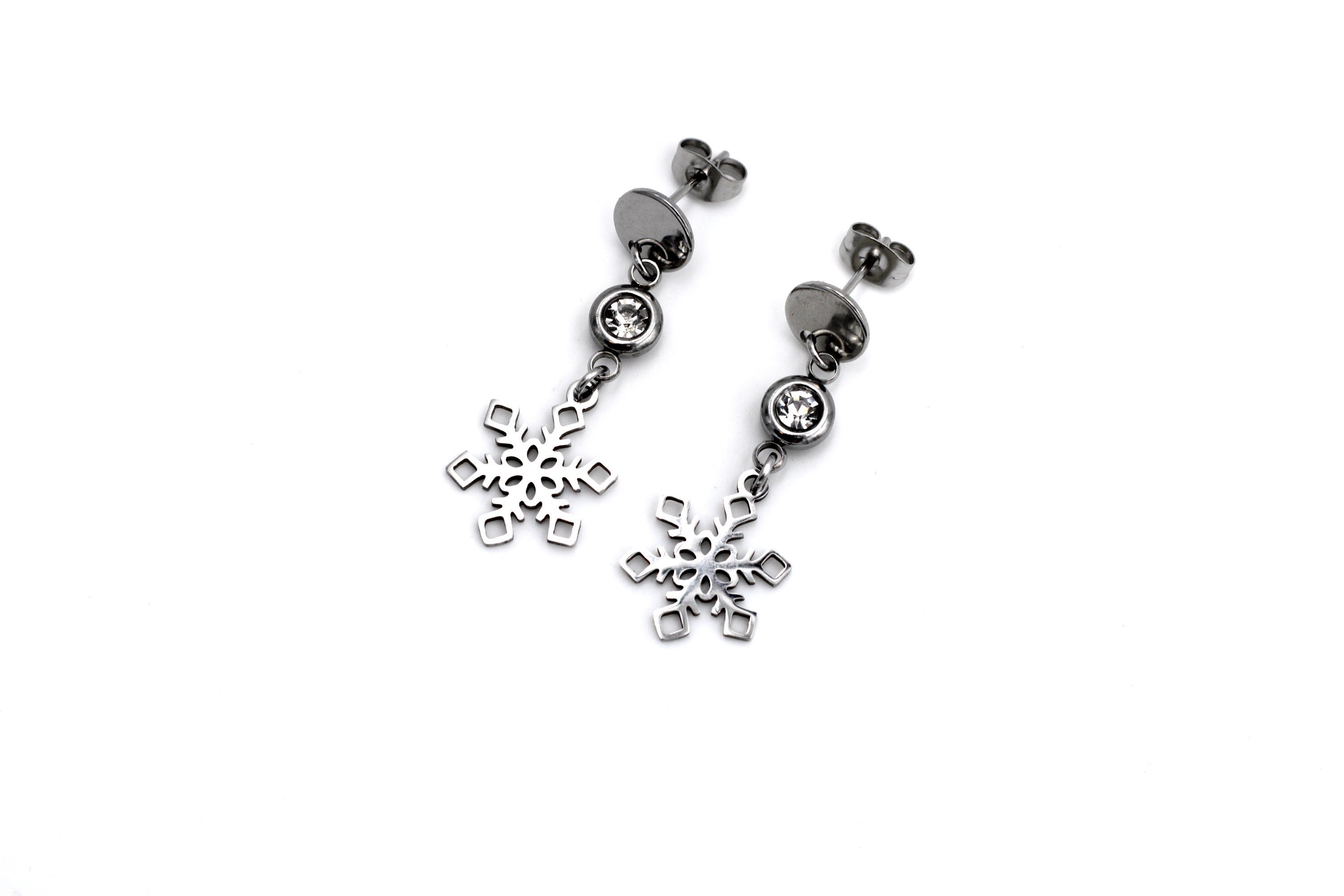 Silver Snowflake Earrings
