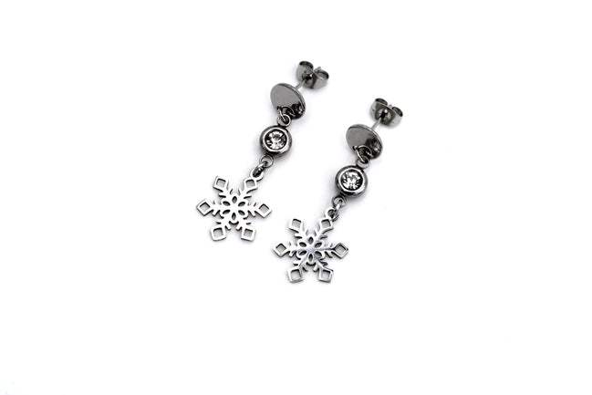 Silver Snowflake Earrings