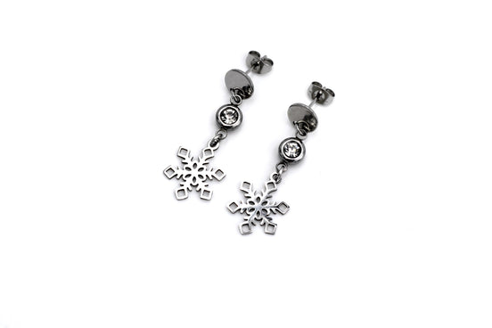 Silver Snowflake Earrings