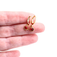 Red Lever Back Earrings