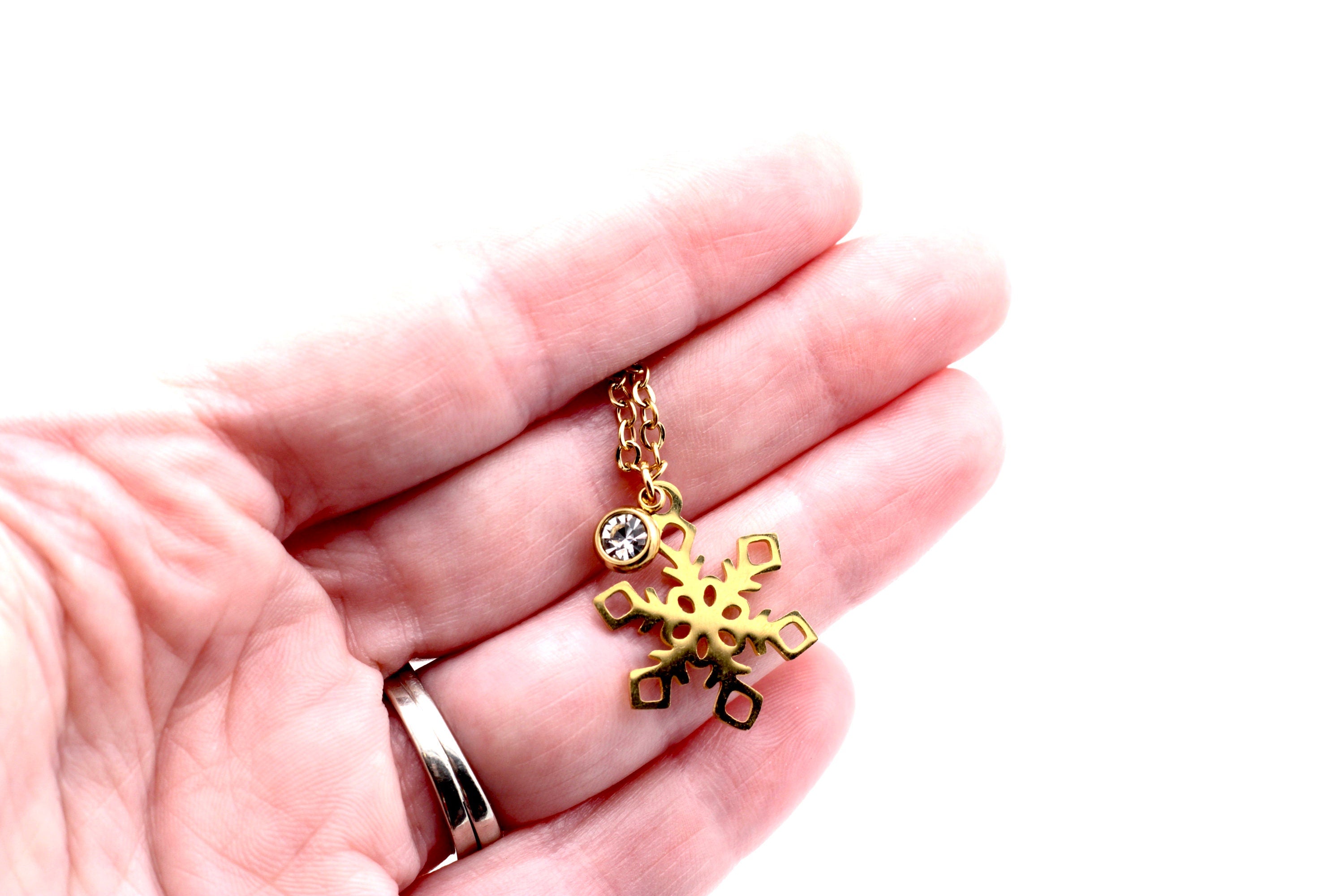Gold Snowflake Necklace