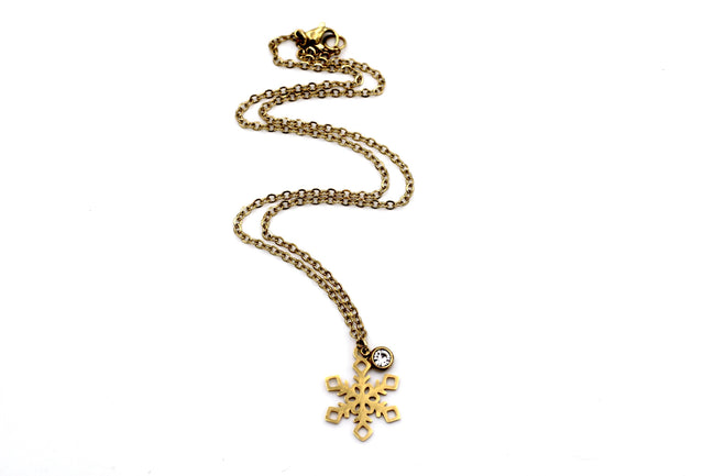 Gold Snowflake Necklace