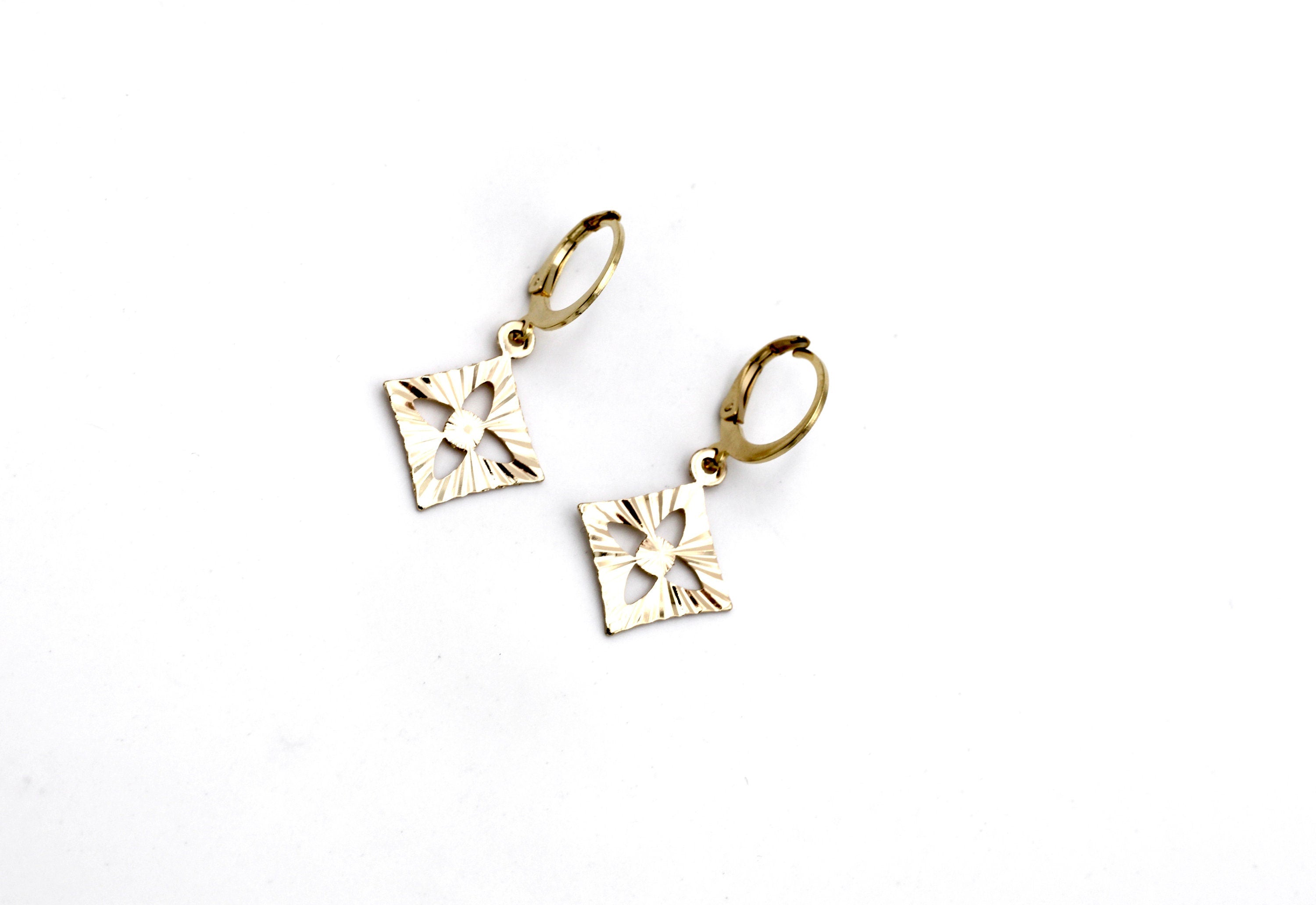 Diamond Leverback Earrings