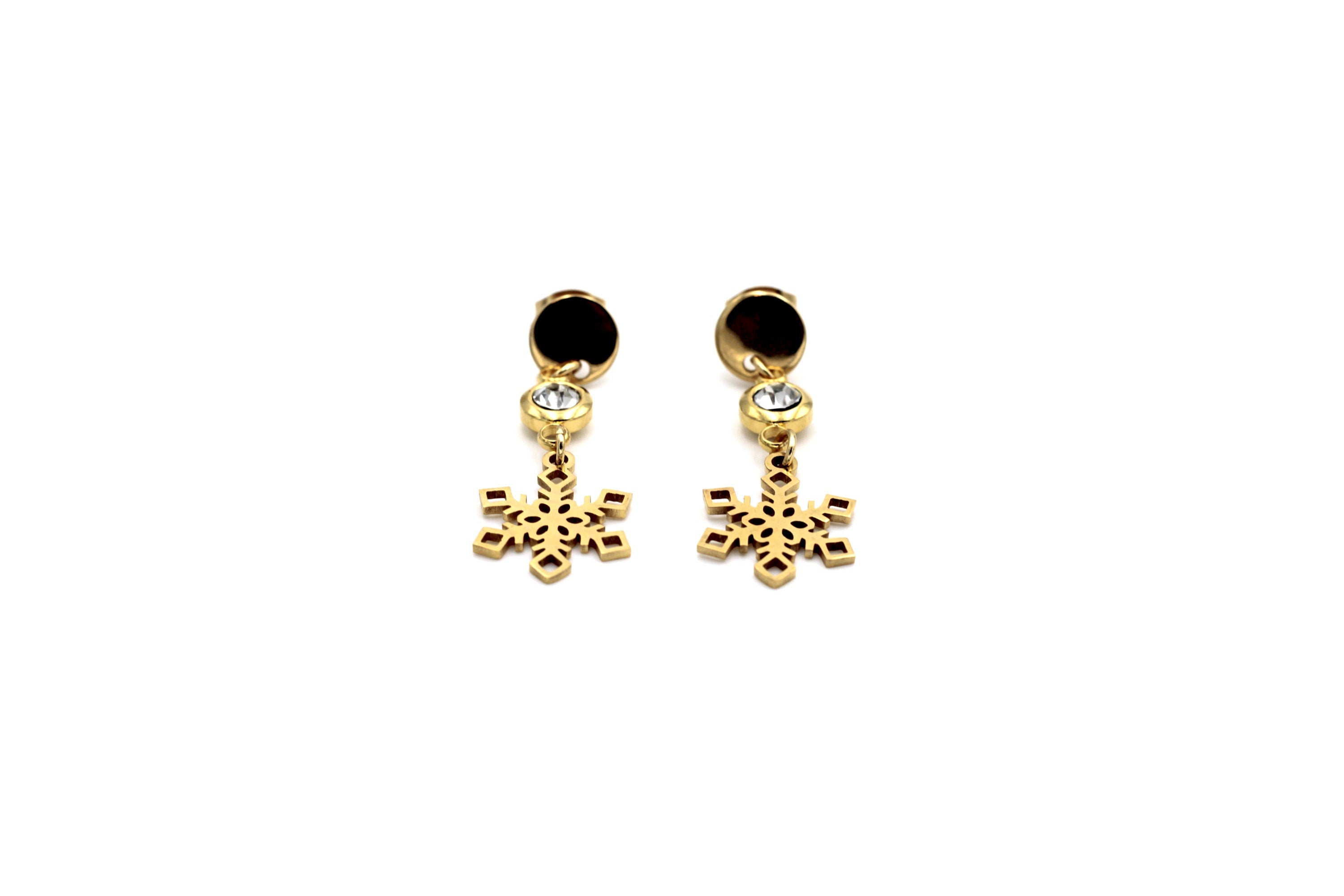 Gold Snowflake Earrings