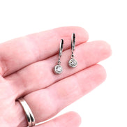 Silver Lever Back Earrings