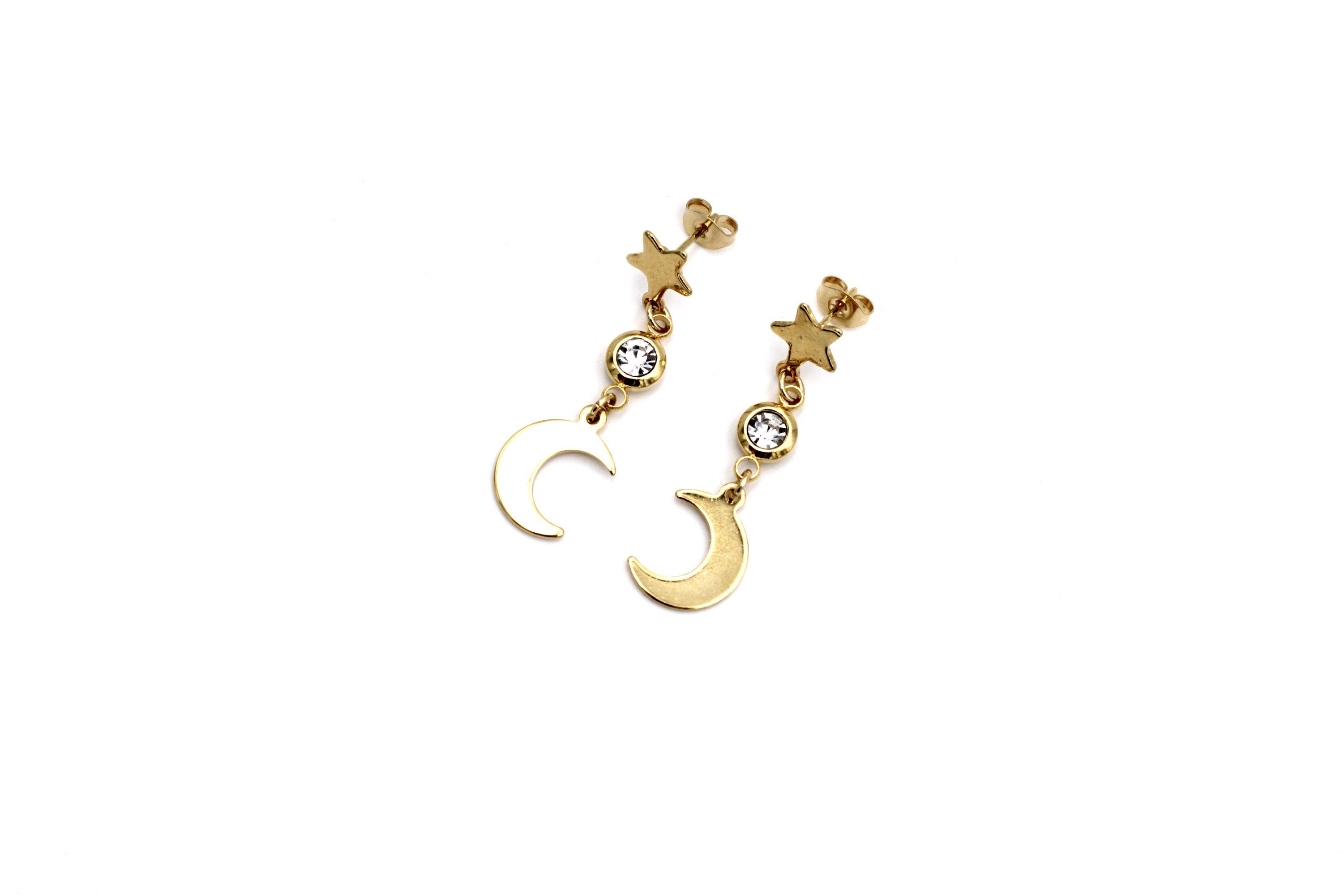 Star and Moon Earrings