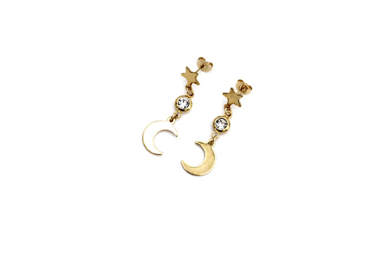 Star and Moon Earrings