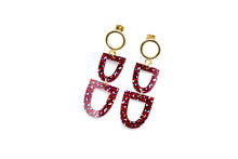 Load image into Gallery viewer, Patriotic Earrings, Patriotic Jewelry, Patriotic Dangle Earrings, Leopard Earrings, USA Earrings, USA Jewelry, Americana Earrings
