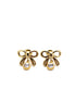Gold Bow Earrings, Dainty Bow Earrings, Rhinestone Bow Earrings, Gold Dainty Earrings, Cute Dangle Earrings, Small Dangle Earrings