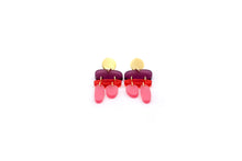 Load image into Gallery viewer, Pink Ombre Earrings, Ombre Earrings, Ombre Jewelry, Pink Geometric Earrings, Pink and Purple Earrings, Abstract Jewelry, Modern Earrings

