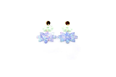 Pastel Flower Earrings, Pastel Floral Earrings, Acrylic Flower Earrings, Glitter Flower Earrings, Pastel Earrings, Floral Earrings