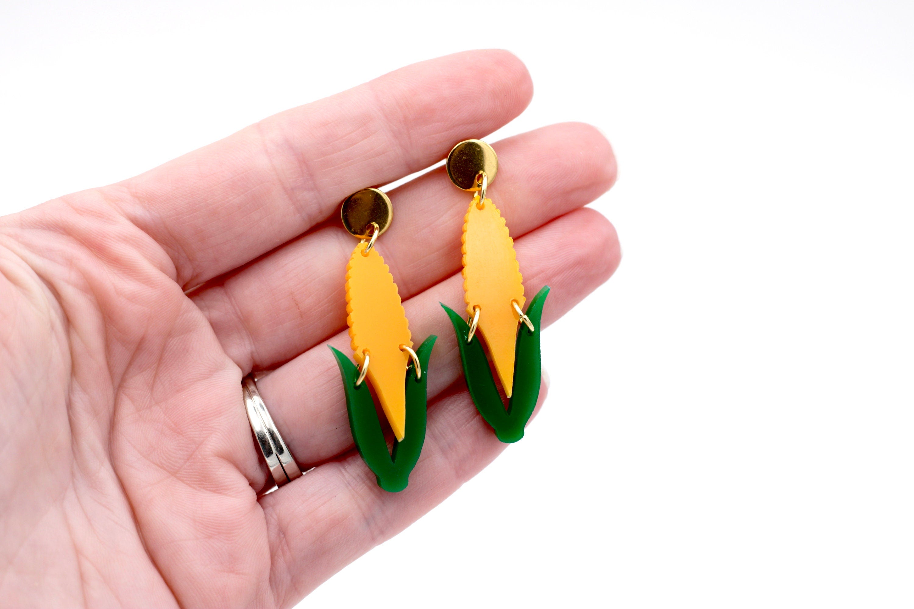 Corn Earrings, Corn Jewelry, Corn Cob Earrings, Vegetable Earrings, Food Earrings, Food Jewelry, Nebraska Earrings, Nebraska Jewelry