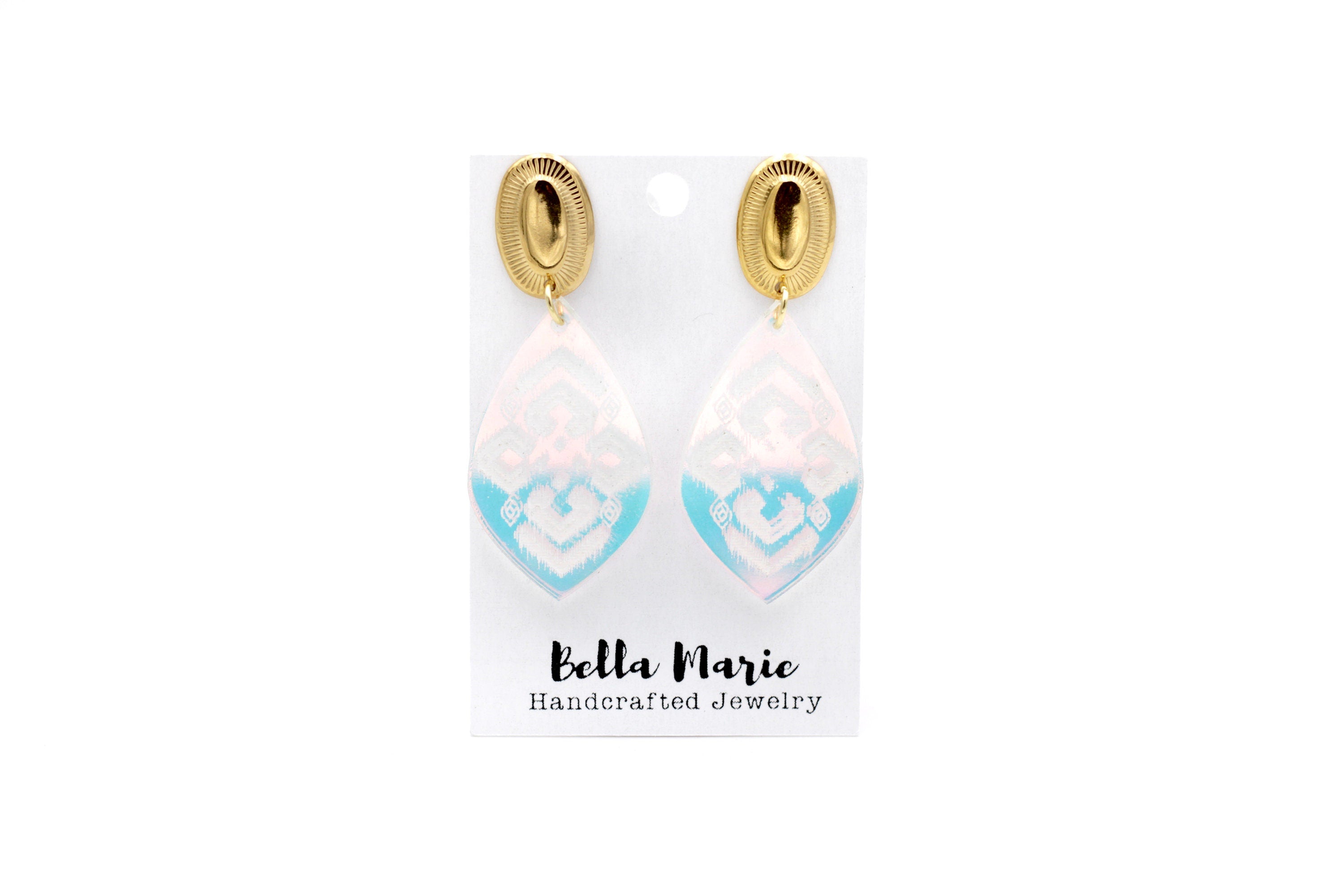 Aztec Jewelry, Aztec Earrings, Boho Aztec, Iridescent Earrings, Distressed Earrings, Southwest Earrings, Transparent Earrings, Boho Style