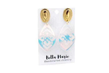 Aztec Jewelry, Aztec Earrings, Boho Aztec, Iridescent Earrings, Distressed Earrings, Southwest Earrings, Transparent Earrings, Boho Style