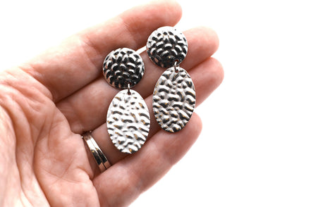 Textured Oval Dangles