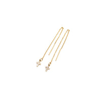 Gold Cross Threader Earrings