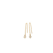 Gold Cross Threader Earrings