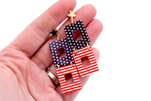 Load image into Gallery viewer, Flag Earrings, Flag Jewelry, USA Flag Earrings, Patriotic Earrings, 4th of July Earrings, 4th of July Jewelry, Independence Day Earrings

