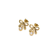 Gold Bow Earrings, Dainty Bow Earrings, Rhinestone Bow Earrings, Gold Dainty Earrings, Cute Dangle Earrings, Small Dangle Earrings