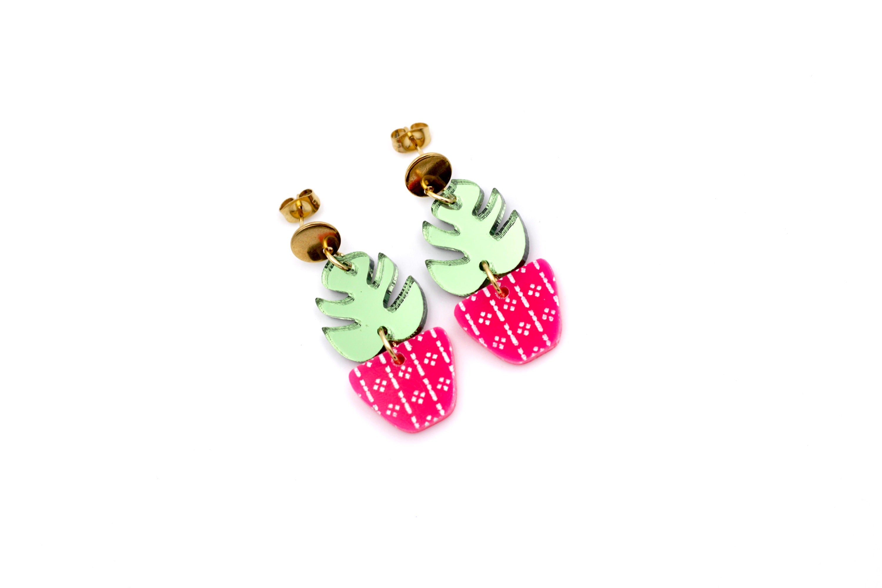 Plant Earrings, Plant Jewelry, Plant Lover Gift, Tropical Earrings, Plant Mom Gift, Monstera Leaf Earrings, Leaf Earrings, Botanical Gifts