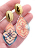 Aztec Jewelry, Aztec Earrings, Boho Aztec, Iridescent Earrings, Distressed Earrings, Southwest Earrings, Transparent Earrings, Boho Style