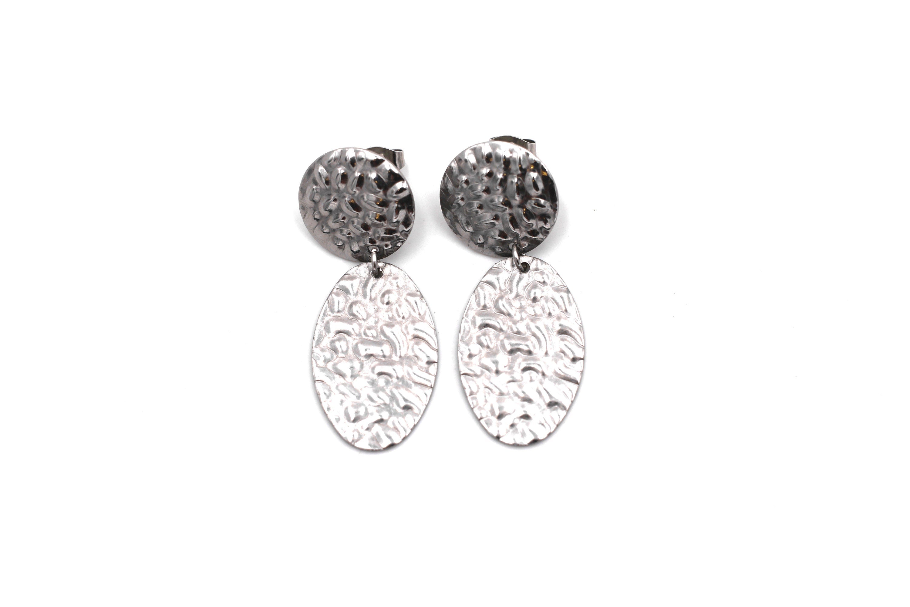 Textured Oval Dangles
