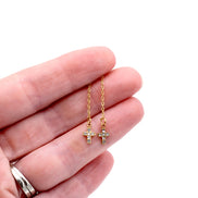 Gold Cross Threader Earrings