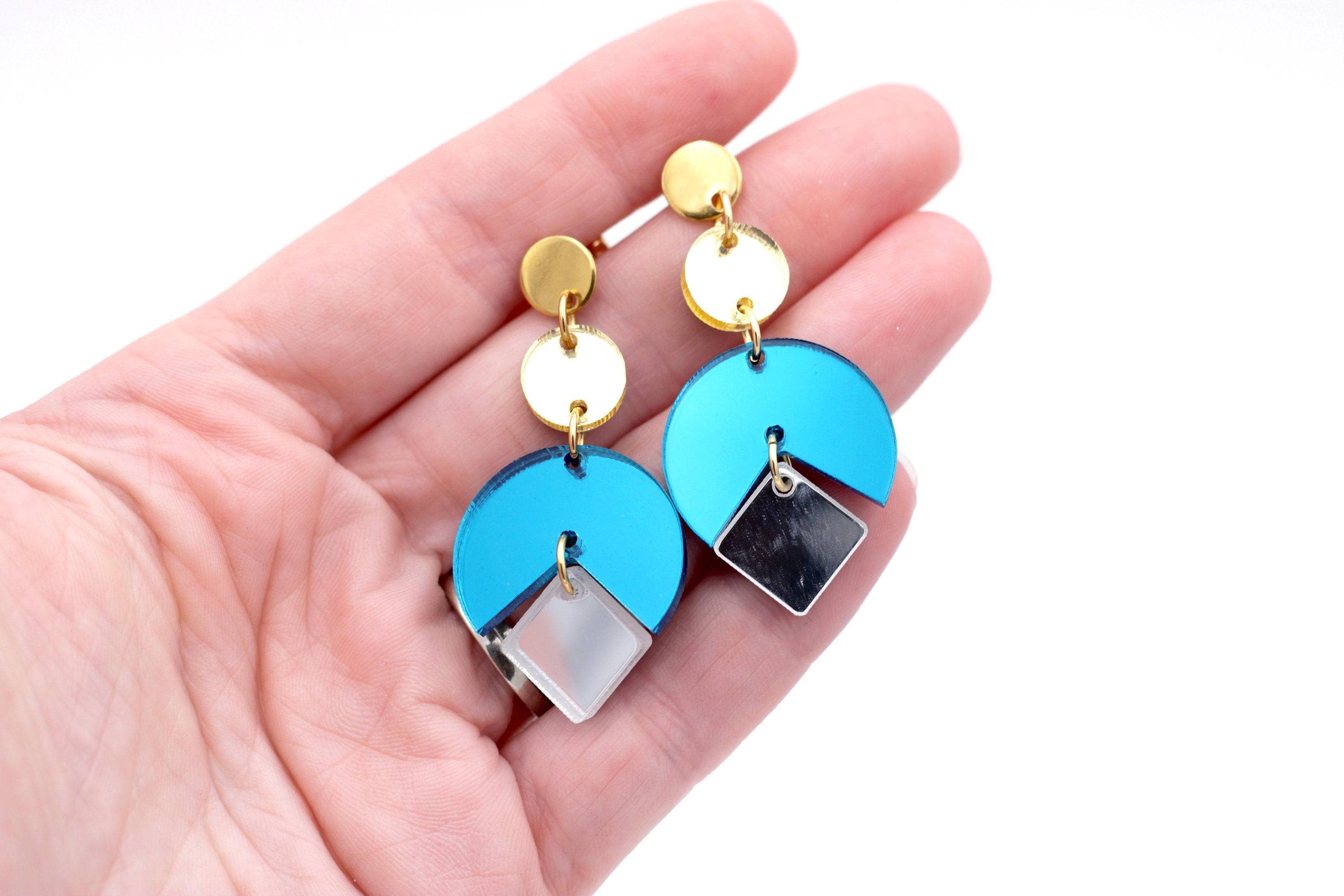 Teal Dangle Earrings