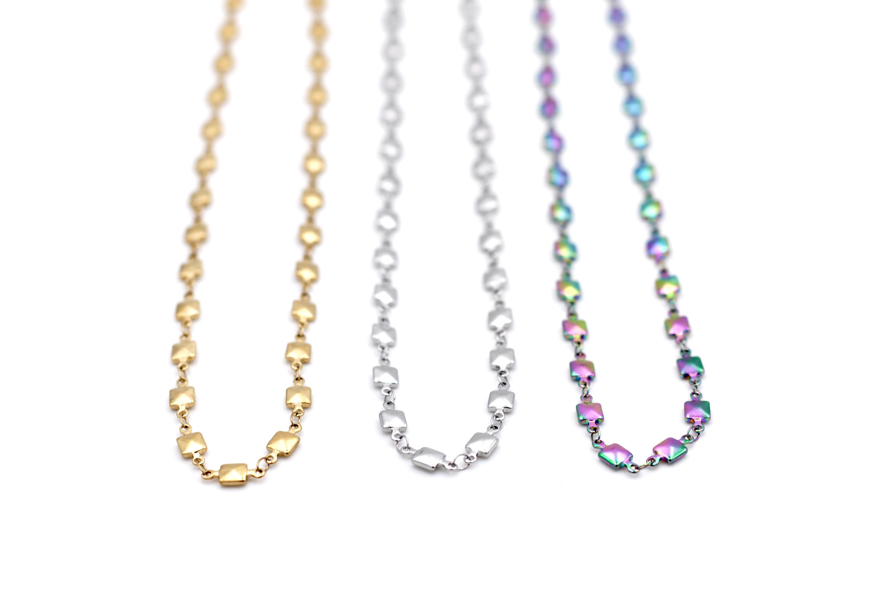 Square Chain Layering Necklaces