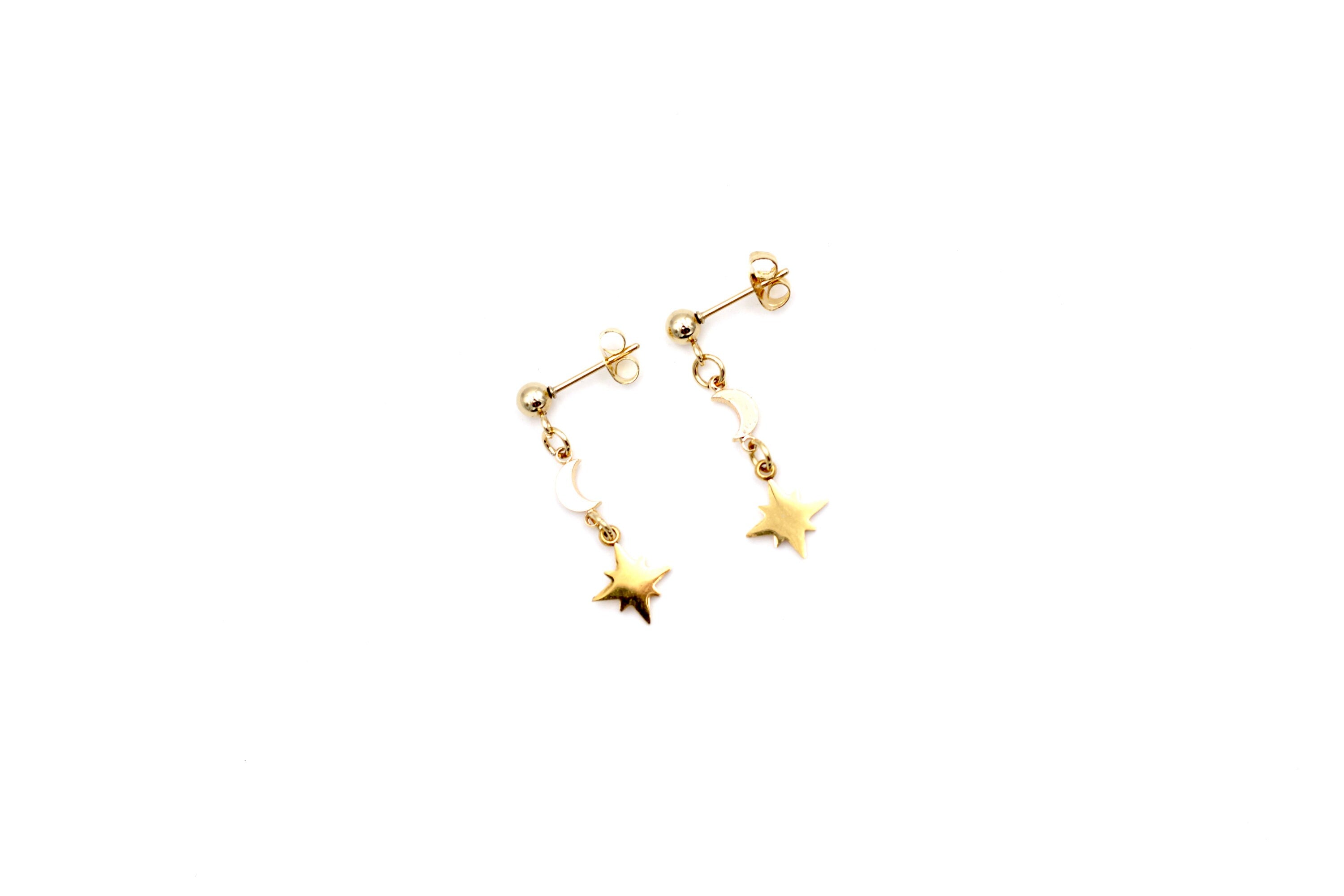 Dainty Star & Moon Dangles