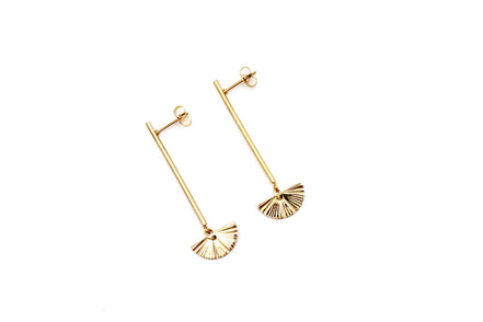 Gold Bar Crescent Dangles