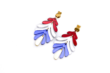 Patriotic Metallic Dangle Earrings