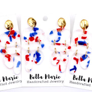 Abstract Terrazzo Dangle Earrings