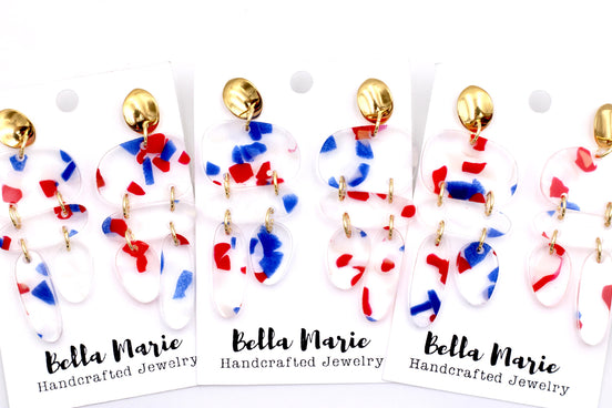 Abstract Terrazzo Dangle Earrings
