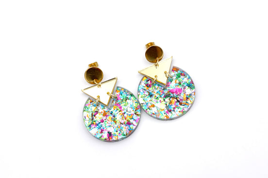 Confetti Glitter Geometric Earrings