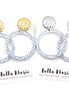 Blue Cutout Circle White Print Dangles