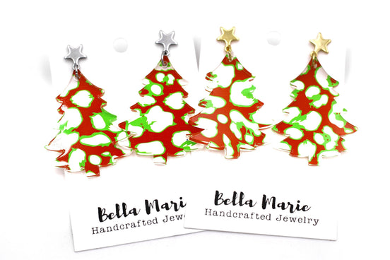 Christmas Tree Dangle Earrings