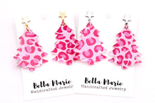 Load image into Gallery viewer, Pink Christmas Tree Earrings
