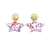 Independence Day Earrings, Star Earrings,