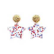 Independence Day Earrings, Star Earrings,