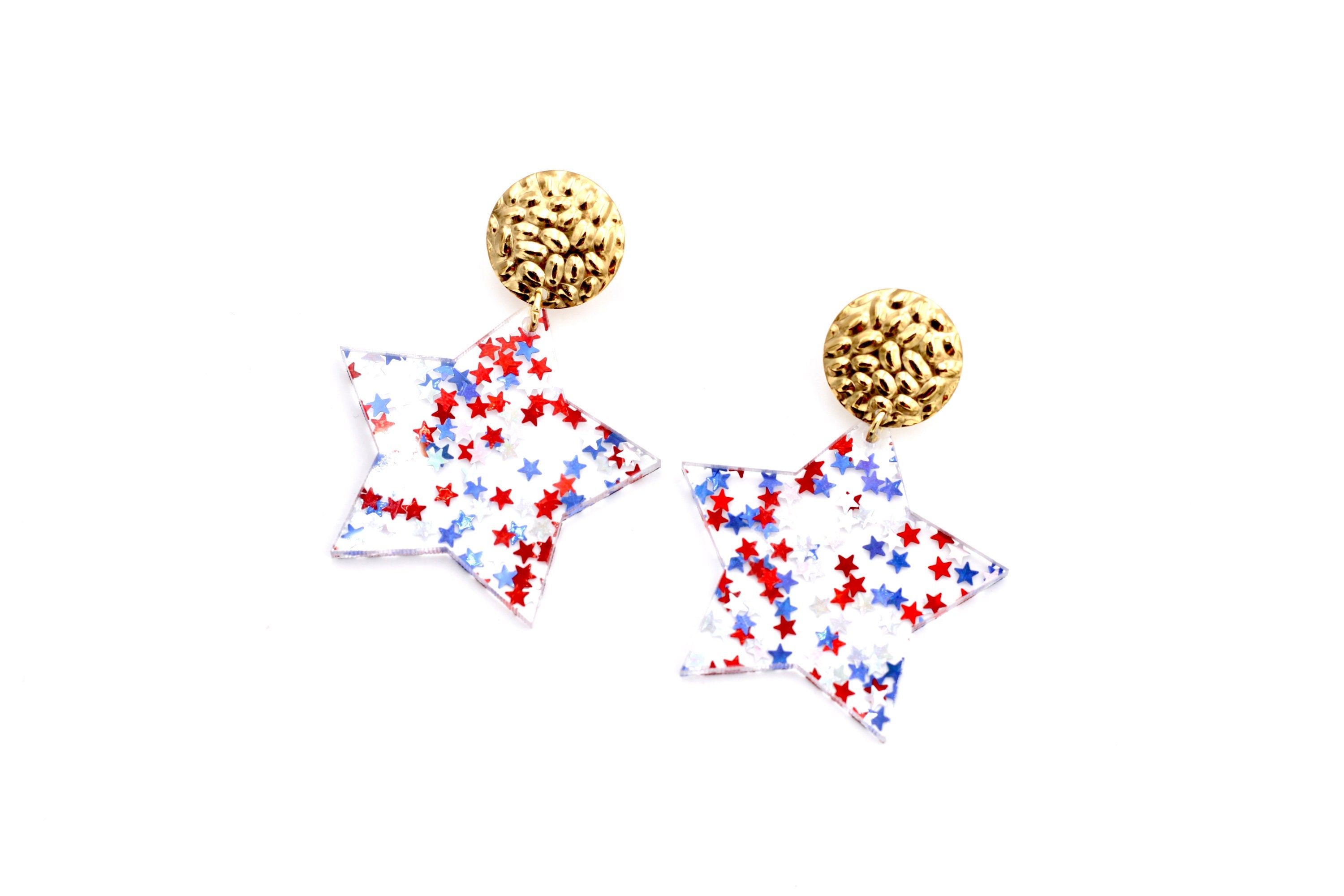 Independence Day Earrings, Star Earrings,