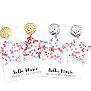 Independence Day Earrings, Star Earrings,