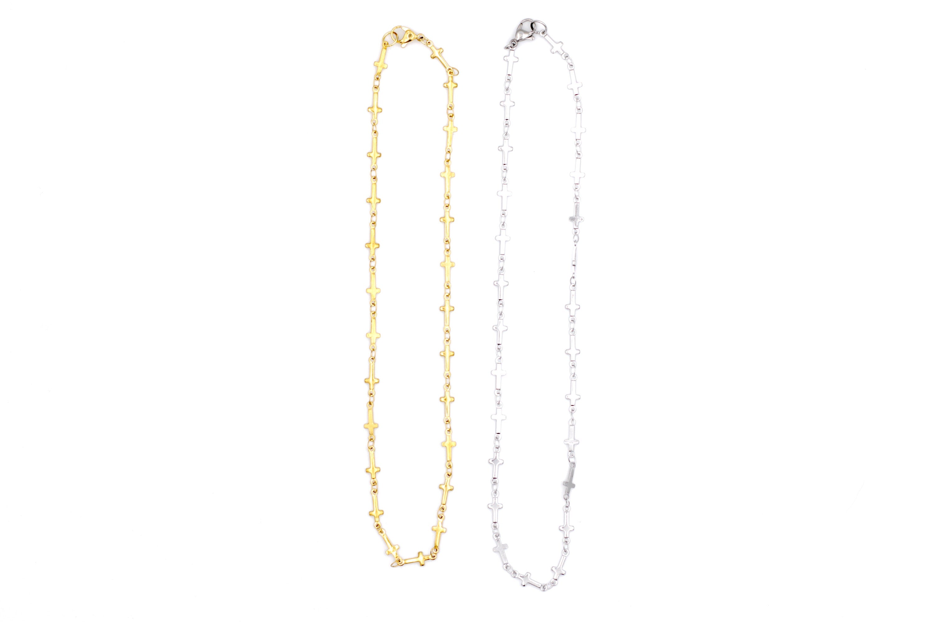 Cross Chain Layering Necklaces