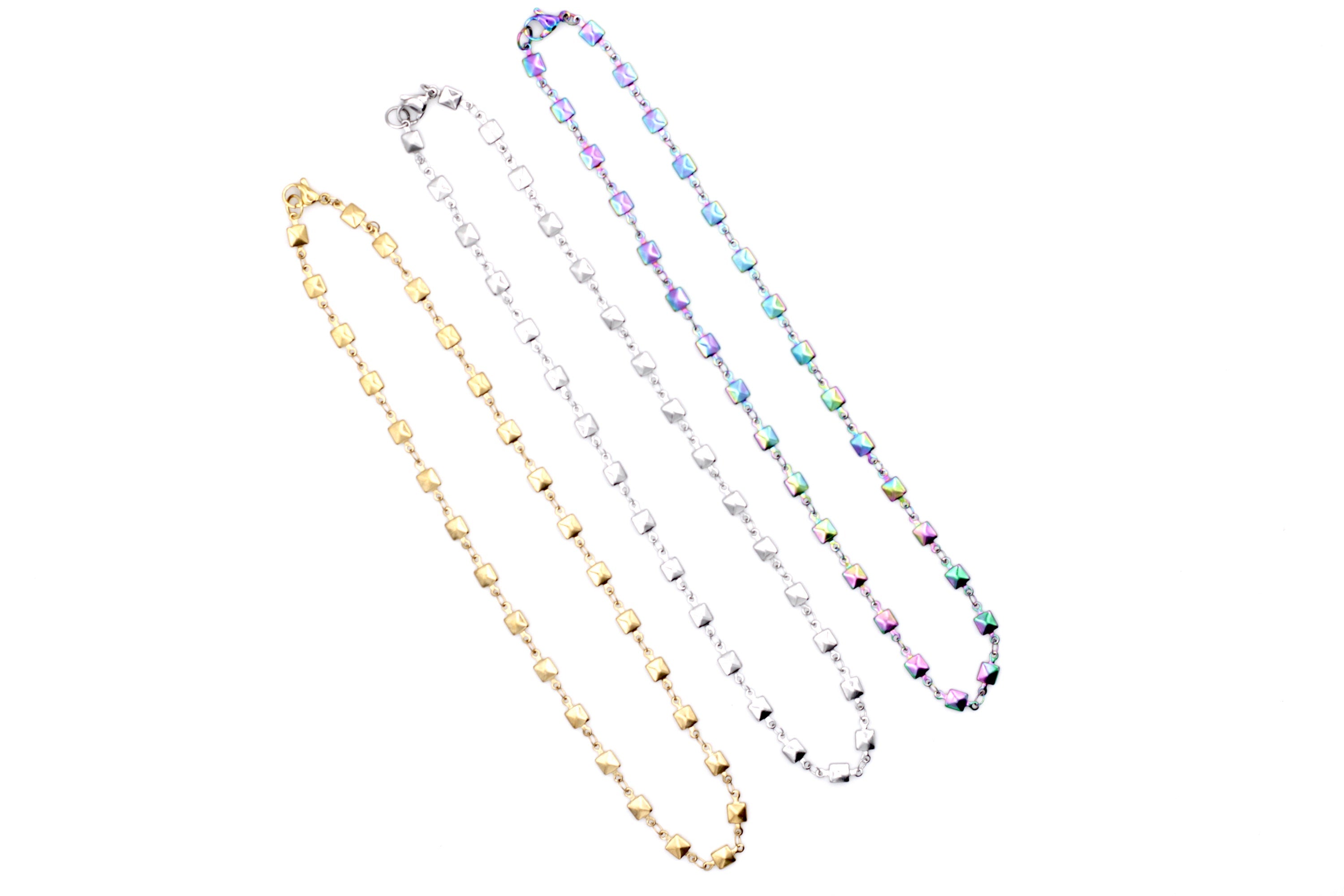 Square Chain Layering Necklaces