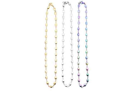Square Chain Layering Necklaces