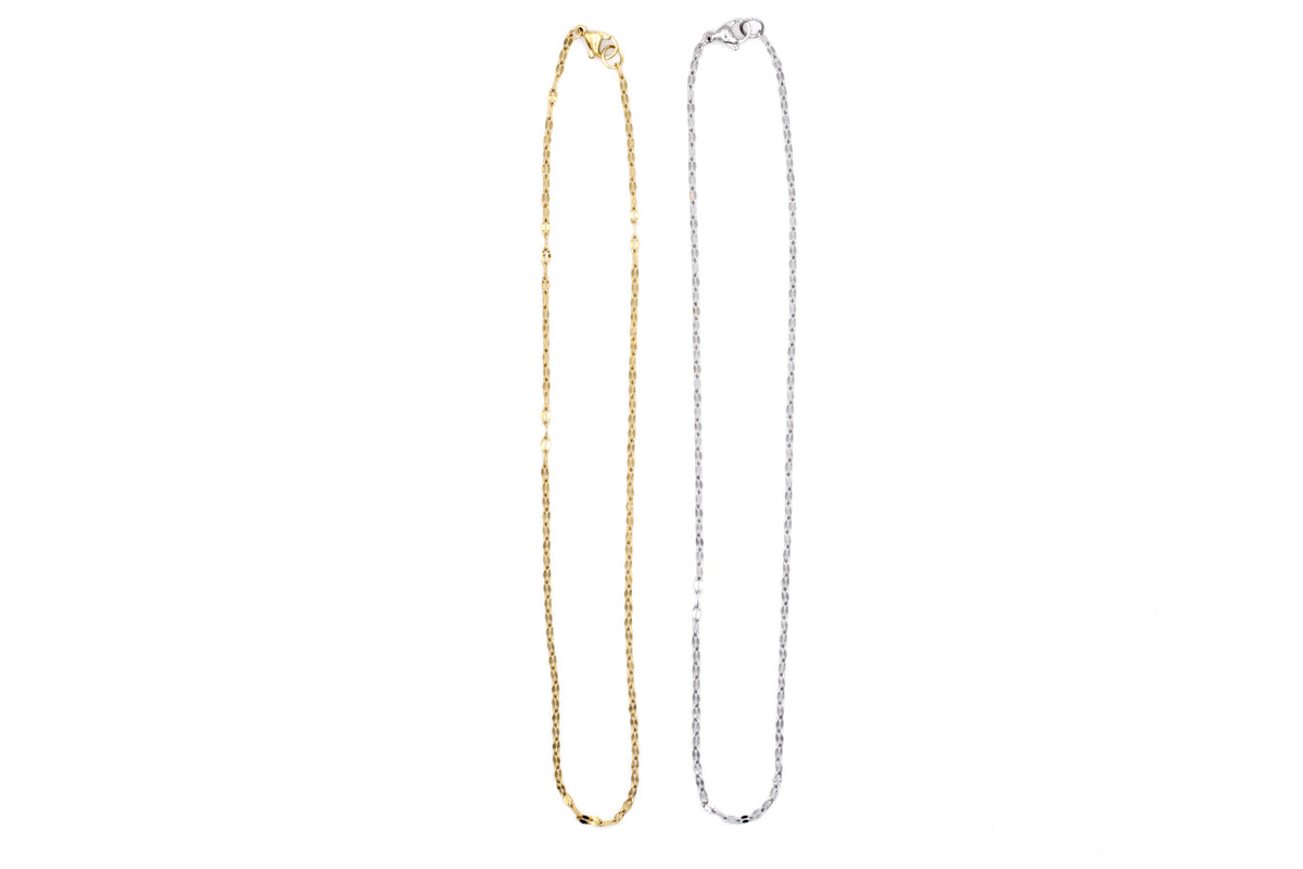 Flat Link Dapped Layering Necklaces