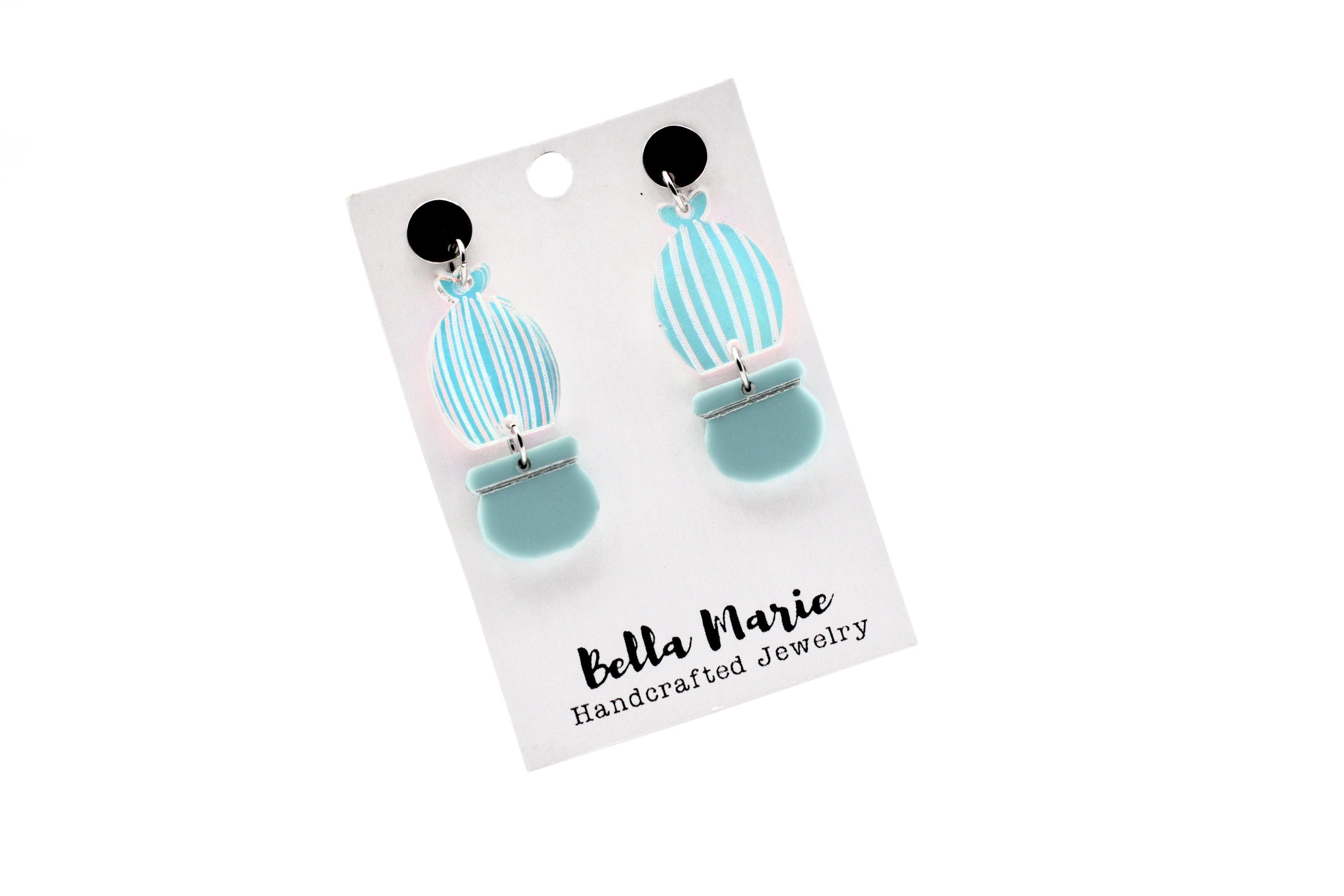 Cactus Dangle Earrings, Cactus Jewelry,  Cactus Gift, Plant Lover Gift