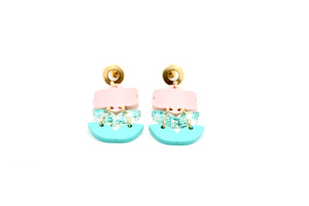 Pink Flower Earrings