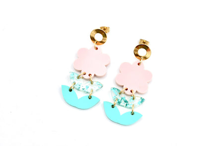 Pink Flower Earrings